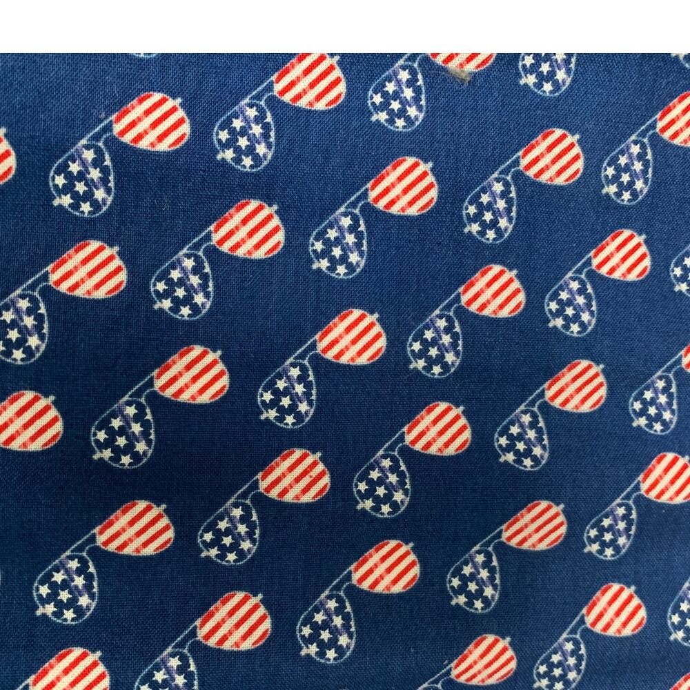 New Emma & Mila 18" X 21" USA Sunglasses Cotton Fat Quarter FQ Quilting Fabric